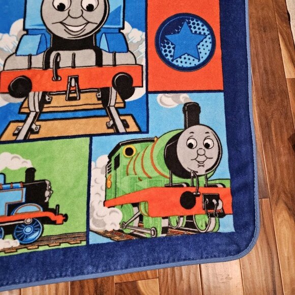 Thomas Train Engine Toddler‎ Baby Blanket Throw Plush Soft Blue 2011 Percy James - Picture 3 of 9